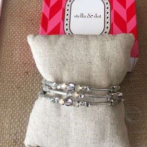 Stella & Dot Isabelle Wrap Bracelet- Silver